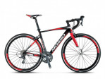 Silniční kolo Mosso Shimano Claris 2x8 Alu 6061 ,černo-červená mat,velikost 50cm