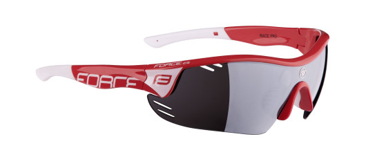 Brýle FORCE RACE PRO červeno-bílé, černé laser sklo