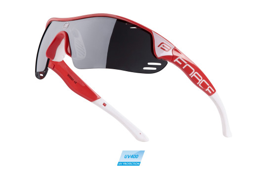 Brýle FORCE RACE PRO červeno-bílé, černé laser sklo