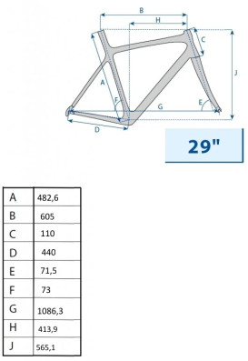 Rám 29" carbon 29" 17" surový povrch černý