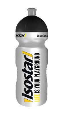 Láhev ISOSTAR 0,65 l, výsuvný vršek, stříbrná