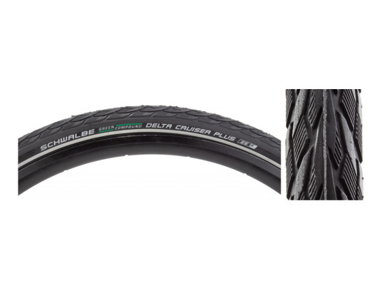 Plášť MTB 26" Schwalbe Delta Cruiser Plus 26 x 2,00 Green Compound , P- Guard - Reflex , TwinSkin drát