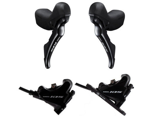Řadící a brzdové páky Shimano 105 ST-R7020 2x11 + kotoučové brzdy BR-R7070 set přední + zadní