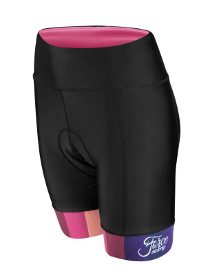 kraťasy F VICTORY LADY do pasu s vl, črn-růžové