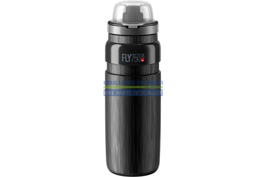 Láhev ELITE FLY MTB 0,75 l, černá, šedé logo