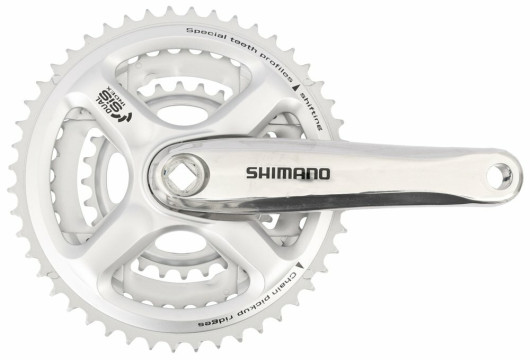 Kliky SHIMANO FC-M191-S 170mm 48-38-28 zubů, stříbrné, bez krytu, 8 speed