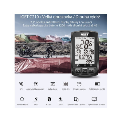 Computer iGET CYCLO C210, GPS.