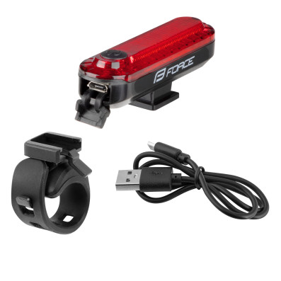 Blikačka zadní FORCE DOT 20LM, 5x LED, USB