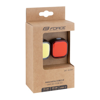 Světla/blikačky sada FORCE COB 2.0 USB přední+zadní