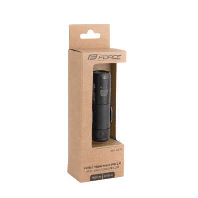 Světlo přední FORCE PEN 2.0 700LM USB, černé