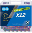ŘETĚZ KMC X12 AURORA MODRÝ WAXED BOX