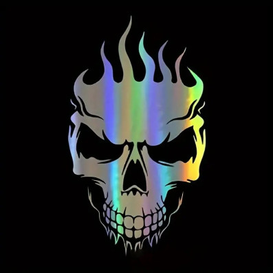 NÁLEPKA Skull 2 duhový efekt