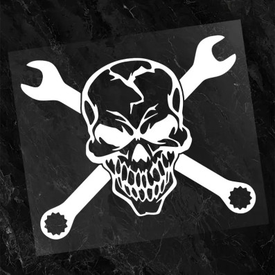 NÁLEPKA Skull 2 XXL bílá
