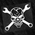 NÁLEPKA Skull 2 XXL bílá