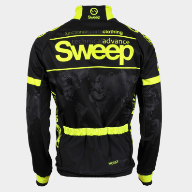 Cyklistická bunda NoWind CYKLO-J018 silná, volný střih černo/žlutá fluo