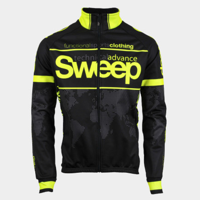 Cyklistická bunda NoWind CYKLO-J018 silná, volný střih černo/žlutá fluo