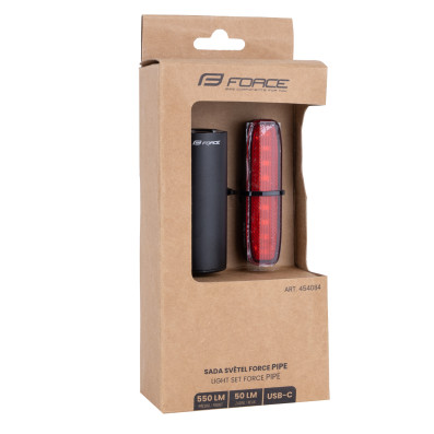 Světla sada FORCE PIPE USB přední+zadní