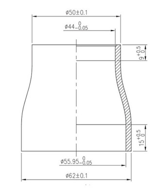 Semi-integrované asymetrické hlavové složení FSA No.57 1,5" a 1 1/8" černé