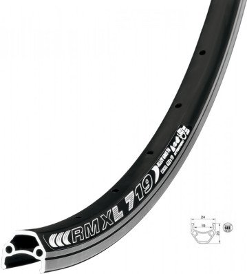 Ráfek Remerx Dragon 559x19 černý 36děr + GBS,nýt