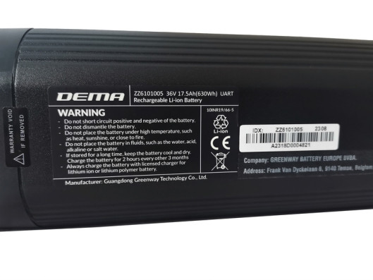 Baterie Greenway integr. 17.5Ah/36V, 420mm UART / OLI EDGE