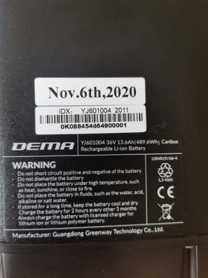 Baterie Greenway nosičová 13.6Ah/36V, CANbus