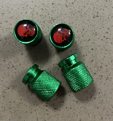 Čepička ventilku MOTO GREEN 4ks