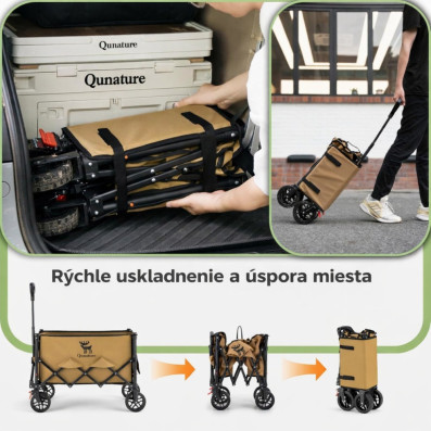 Skladací kempingový vozík RockBros Qunature, objem 120L