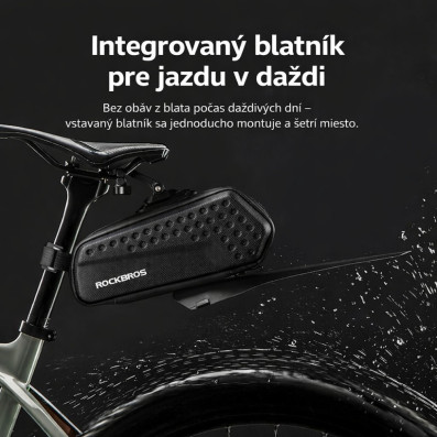 Taška RockBros podsedlová s blatníkem, 1,3l, černá