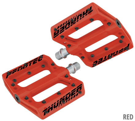 Pedály Nylonové ploché platformové Thunder 183 ČERVENÉ