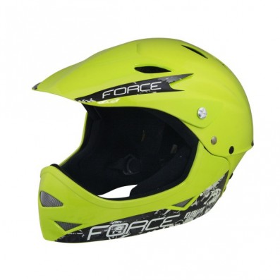 Cyklistická přilba FORCE DOWNHILL junior, fluo lesklá S - M