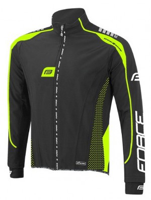 Cyklistická bunda FORCE X72 PRO softshell pánská, černo-fluo