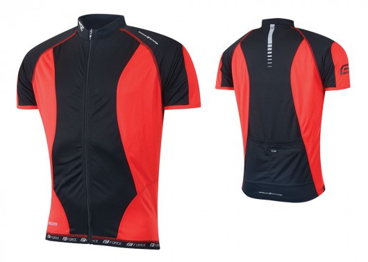 Cyklistický dres FORCE T12 krátký rukáv, černo-červený