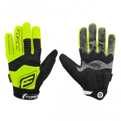 Cyklistické rukavice FORCE MTB AUTONOMY, fluo