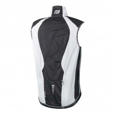 Cyklistická vesta FORCE V53 neprofuk, bílo-černá