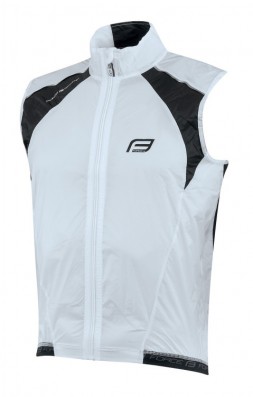 Cyklistická vesta FORCE V53 neprofuk, bílo-černá