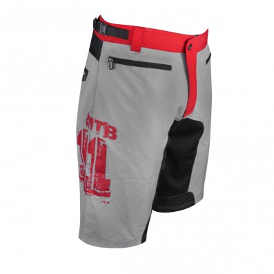 Kraťasy FORCE MTB-11 s odnímatelnou vložkou,sv.šedé