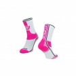 Ponožky FORCE LONG PLUS, růžovo-černo-bílé L-XL