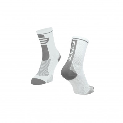 Ponožky FORCE LONG, bílo-šedé L - XL