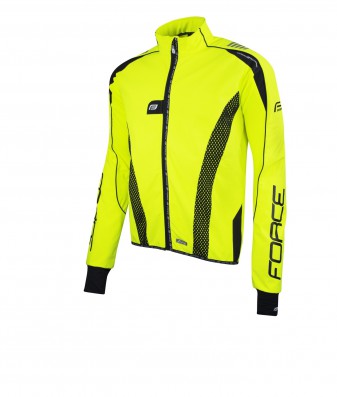 Cyklistická bunda FORCE X72 PRO16 softshell pánská, fluo-černá