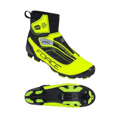 Cyklistické tretry zimní FORCE ICE Fluo MTB