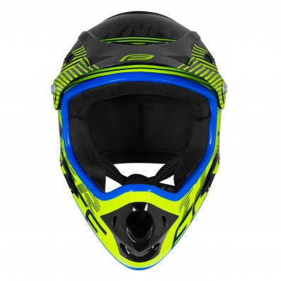 Přilba FORCE TIGER downhill, černofluo-modrá L - XL