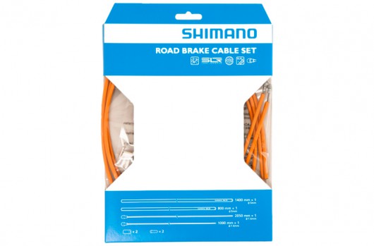 SHIMANO silniční brzdový set 800/1400 mm + 1000/2050 mm oranžový