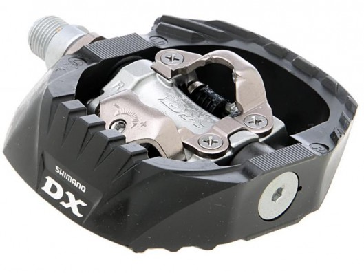 Pedály SHIMANO PD-M647 SPD zarážky SM-SH51 bez odrazek stříbrné