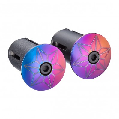 Zátky do řidítek SUPACAZ Star Plugz, Oil Slick