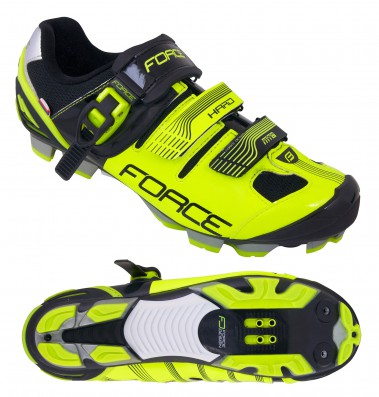Tretry FORCE MTB HARD, fluo-černé