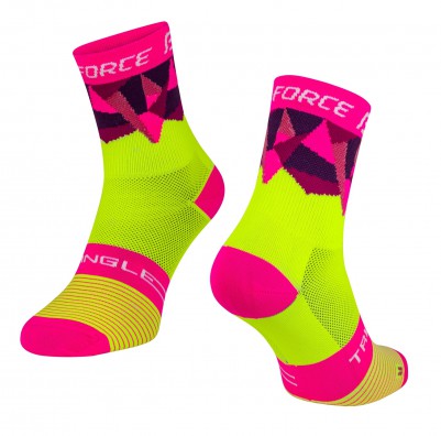 Ponožky FORCE TRIANGLE, fluo-růžové S-M