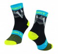 Ponožky FORCE TRIANGLE, černo-fluo-modré L-XL