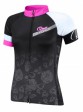 Cyklistický dres FORCE ROSE dámský krátký rukáv, černo-růžový