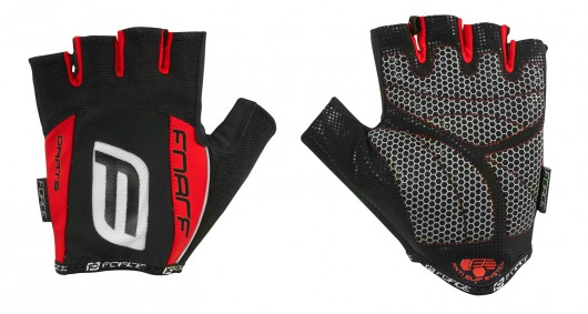 Cyklistické rukavice FORCE DARTS gel bez zapínání, černo-červené