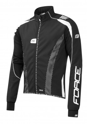 Cyklistická bunda FORCE X72 PRO softshell pánská, černo-bílá